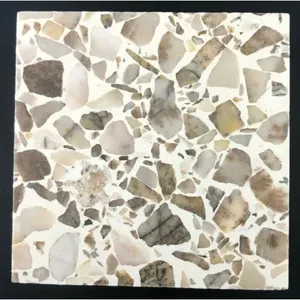 <b>Vintage</b> Fritztile Terrazzo <b>Mini</b> Glazed Porcelain Floor Tile Single Sample 'AUTUMN BROWN'-for Outdoor & Living Room Use Rare C763 - Product Image 1