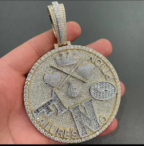 เครื่องประดับแร็ปเปอร์สไตล์ฮิปฮอปสีเงินสุดเท่สำหรับผู้ชายสีโรสโกลด์ VVS ทรงกลมห้อยจี้เพชรโมอิสสีทองแบบ925ออกแบบได้ตามที่ต้องการ - Product Image 2