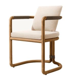 Patio extérieur en bois de teck de meubles de jardin extérieur dinant des chaises avec le style confortable de loisirs de coussin - Product Image 5