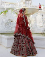 Lehenga Choli de mariée, magnifique broderie, matériaux recyclés, anti-humidité, infroissable, pour fêtes d'hiver et mariages