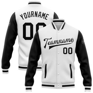 Direct Industry Wholesale Casual Custom White Black Pinstripe Black-Gray Bomber Full-Snap Varsity Letterman Two Tone Jacket - Product Image 2