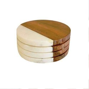 Juego de posavasos de MATERIAL PERSONALIZADO Almohadillas de piedra redondas de estilo clásico para cocina Hecho en India - Product Image 6