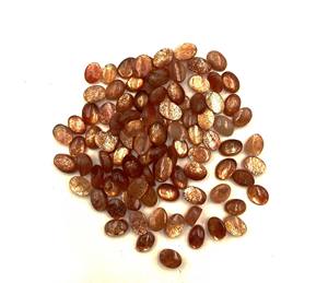 Haute qualité IGI certifié lâche 3-8 MM Orange Sunstone ovale Cabochon certifié pierre précieuse naturelle pour la fabrication de bijoux - Product Image 4