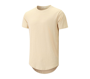 เสื้อยืดคอกลมชายพื้นยาวคอกลมผ้าฝ้าย95% 220ก. เสื้อยืดลำลอง - Product Image 1
