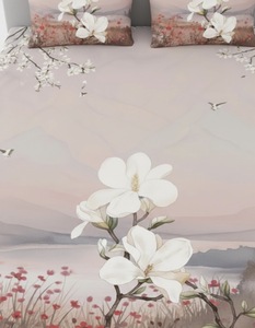 Organic Long-Staple Cotton Solid Folded Portable <b>Bed</b> Sheet <b>Set</b> with <b>Stitching</b> Soft Eco-Friendly 3PCS 600TC - Product Image 5