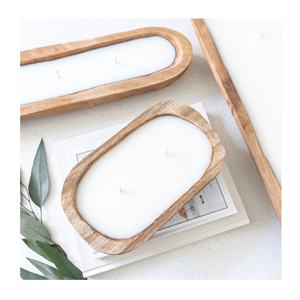 Vela de madera hecha a mano para el hogar y restaurante, cuenco de masa de gran mercado, venta al por mayor - Product Image 1