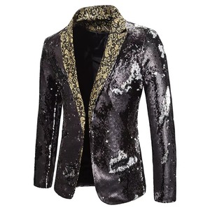 Costume décontracté d'été pour hommes Blazer brodé drapé de créateur en satin à sublimation de qualité supérieure Blazers pour hommes amples à double boutonnage - Product Image 4