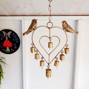 Campanas de viento de árbol de la vida de Metal con acabado dorado para decoración de hogar y jardín, decoración de Navidad, campanas de viento colgantes de pared - Product Image 4