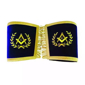 OEM Custom Made Masonic Gauntlets Poignets Nouveau design avec décoration en dentelle Brodé Épingles de sûreté Vente en gros - Product Image 4