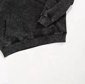 Baggy Fit poches kangourou vêtements d'hiver Sun Faded sweats à capuche surdimensionnés Streetwear lavage à l'acide manches longues unisexe sweat à capuche surdimensionné - Product Image 3