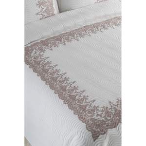 Cubrecama de Encaje Beige, Acolchado de Lujo con Patrón Floral, Tamaño Personalizado (Individual, Queen, King) para Verano, para Hogar y Hotel, Hecho de Poliéster - Product Image 3