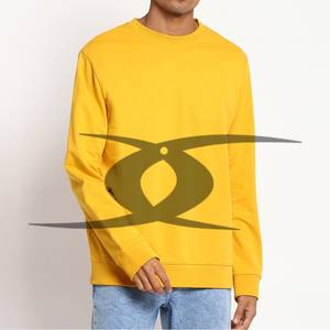 Sweat-shirt thermique jaune à logo personnalisé unisexe Pull à col rond pour hommes pour l'hiver Options de personnalisation de sweat-shirt blanc uni - Product Image 1