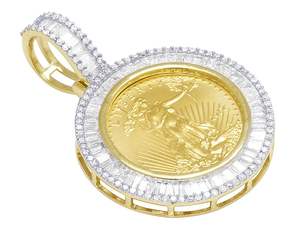 Moissanite Round Baguette Iced Out Diamond Sterling Silver VVS Clarity Memory Custom <b>Picture</b> Unique <b>Charm</b> Pendant for Men Gift - Product Image 2