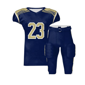 Uniforme de football américain personnalisé pour adulte, nom du joueur, manches courtes, antibactérien, séchage rapide, respirant, 100% polyester - Product Image 5