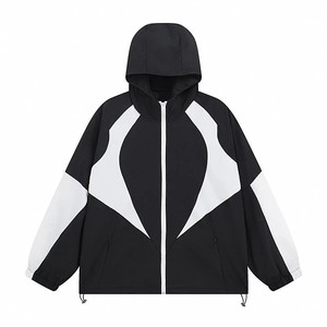 Veste d'extérieur OEM unisexe légère et imperméable, Streetwear respirant, coupe-vent à capuche, support de manteau, fermeture à glissière, coupe-vent - Product Image 1