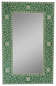 Decoración del hogar personalizada buena calidad lujoso hecho a mano de madera Natural hueso decoración del hogar espejo por artesanía de media luna - Product Image 2