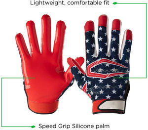 Guantes de Fútbol Americano Juveniles de Agarre Fuerte del Fabricante OEM, Todos los Tamaños, Guantes Deportivos de Fútbol Americano con Palma para Receptor - Product Image 6