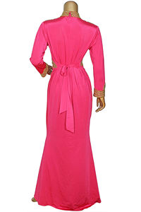 2024 Latest Wholesale Low Price Luxury <b>Kaftan</b> <b>Dresses</b> for Women Spandex African Fabric Golden Hand Beaded With Long Sleeves - Product Image 2