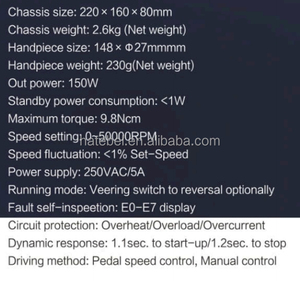Micromotore Brushless da Laboratorio Odontotecnico ad Alta Velocità di Alta Qualità con Manipolo 50000 Giri/min - Product Image 5