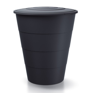 Baril d'eau de pluie en plastique lisse de 210 L de couleur anthracite 75,3 (longueur) x 75,3 (largeur) x 86,5 (hauteur) cm - Product Image 1