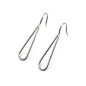 Orecchini a Cerchio Aperti a Goccia Placcati Oro 18K con Diamante a Goccia Trasversale, Ideali per Matrimoni o Regali - Product Image 1