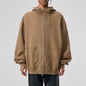 Sudadera con capucha de rizo francés pesado de diseño personalizado para hombre Jersey vintage de gran tamaño con capucha tejido de ganchillo para la temporada de invierno - Product Image 4