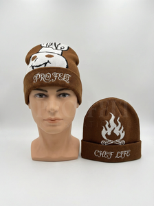 Gorro de Punto Personalizado con Diseño de Chef de Dibujos Animados y Arte con Temática de Cocina, Gorro de Invierno Unisex Cálido y Suave de Jacquard - Product Image 4