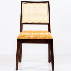 Silla de comedor de lujo vintage moderna hecha a mano de cuero de ratán de madera tapizado muebles de alta calidad para el hogar Oficina Home Bar - Product Image 2