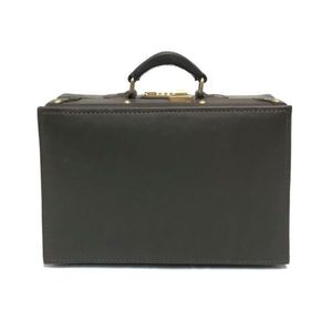 กระเป๋าเดินทางหนังทำด้วยมือขนาดเล็กสไตล์ย้อนยุคหรูหราผ้าตาหมากรุกล็อคภายในด้วยทองเหลืองผสมแฟชั่นคลาสสิคอินโดนีเซีย - Product Image 1