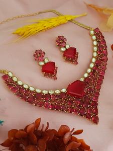 Hermoso aspecto Excelente calidad Piedras de lujo Look Collar Conjunto con pendientes para boda Compromiso Fiesta Desgaste para mujeres - Product Image 2