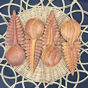 ช้อนใบเฟิร์นไม้แอชวินเทจ12ซม. 30ซม. สำหรับงานเลี้ยงคริสต์มาสงานแต่งงานบ้านร้านอาหารของขวัญบนโต๊ะอาหารสำหรับโอกาสกระจก - Product Image 1