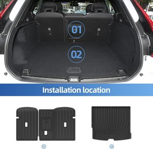 Tapis de dossier et doublure de cargaison pour 2018-2025 <span class=keywords><strong>Volvo</strong></span> <span class=keywords><strong>XC60</strong></span> T5 T6 TPE doublures de dossier tous temps accessoires de tapis de coffre intérieur noir - Product Image 4