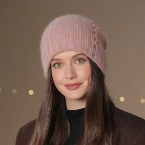 Gorro en blanco de moda clásico Unisex de alta calidad, gorro de estilo ruso, gorro de viaje informal, gorro de invierno, gorro de punto para mujer - Product Image 1