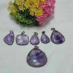 Wholesale Sterling <b>Silver</b> Natural <b>Crystal</b> Amethyst Gemstone Pendant <b>Necklace</b> Semi-Precious Stone Crafts for Sale - Product Image 5