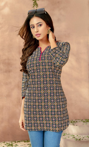 Kurtis cortos de moda de algodón puro ligero para niñas de oficina y Collage - Product Image 4