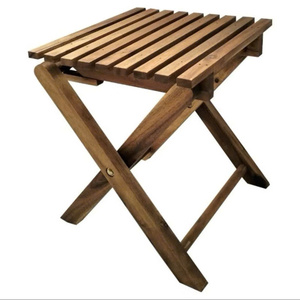 Mesa auxiliar plegable cuadrada pequeña de madera personalizable Premium - Product Image 1
