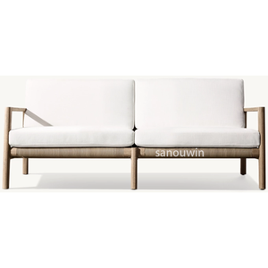 Eco-friendly Rattan e Teak divano esterno per tutte le stagioni Design moderno durevole con cuscino impermeabile naturale estetica - Product Image 3