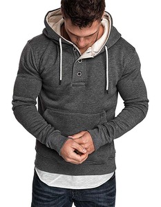 เสื้อฮู้ดสไตล์เฮนลีย์ แขนยาว ผ้าคอตตอนผสม สวมใส่สบาย น้ำหนักเบา - Product Image 1