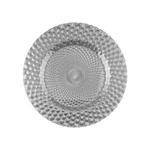 Assiettes de présentation en métal argenté avec motif floral en relief élégant, parfaites pour les réceptions de mariage, les tables de réception, les fêtes et les événements - Product Image 5