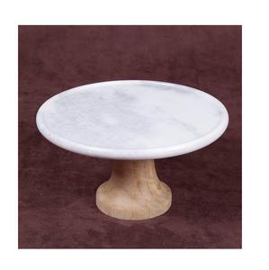 Round Shape <b>Marble</b> <b>Cake</b> Serving <b>Stand</b> Home Table Decorative Handmade Handicrafts Good Quality <b>Cake</b> Serving <b>Stand</b> With Wood Base - Product Image 3