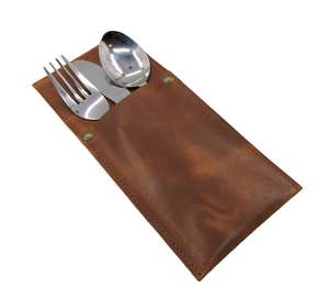 Elegante y Lujoso Porta Cubiertos de Cuero de Grano Completo, Resistente y Cómodo, Hecho a Mano, para Almacenamiento de Cubiertos en Restaurantes - Product Image 1