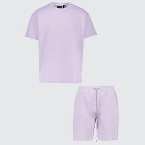 Personalizado Hombres Pantalones Cortos camiseta Conjunto Streetwear Lavado Desgastado Algodón de Gran Tamaño Unisex En Blanco Hombres Conjuntos de Verano - Product Image 5