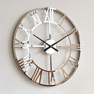 Grande Horloge Murale Moderne en Métal Mouvement à Quartz Chiffres Abstraits Noirs Aiguille pour Salon Maison Bureau Chambre Art Mural - Product Image 4