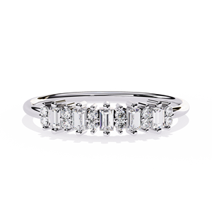 แหวนเพชรทองคำแท้ 14K 18K สีเหลือง ทรง Eternity คุณภาพ VVS VS ทรงบาแก็ตต์ ดีไซน์หรูหรา งานจิวเวลรี่ชั้นดี - Product Image 3