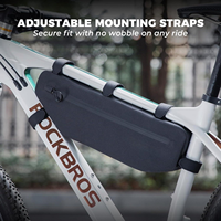 Sac de cadre de vélo en matériau PP, fermeture éclair étanche, style tendance, unisexe, capacité 3L, noir