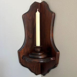 Charming Wooden <b>Candle</b> Sconces Rustic Handmade <b>Wall</b> Mounted Elegant Stylish Decorative Cozy Home <b>Lighting</b> - Product Image 1