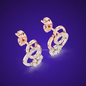 Bien fait 10K Moissanite/Cubic Zirconia / CVD Lab cultivé 14K/18K/22K/925 Boucles d'oreilles en argent pour soeur. - Product Image 1