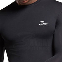 Kaos Kompresi Pria Terlaris Modis Rajutan Bernapas Cepat Kering Slim Fit Lengan Panjang Pakaian Olahraga