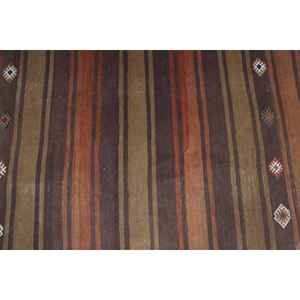 Alfombra Turca Kilim de 2.9x10.4 pies, Alfombra Vintage, Alfombra de Lana con Diseño Floral Marrón - Product Image 4