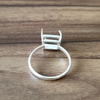 2025 Neuerscheinung Sterling Silber Rechteckiger Ringrohling DIY Handgefertigte Fassung 925 Silber Leerer Ring für Damen